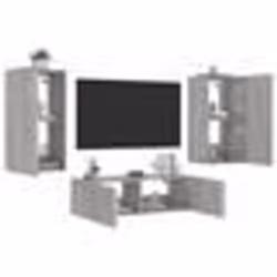 vidaXL Meuble TV muraux 3 pcs avec lumières LED sonoma gris