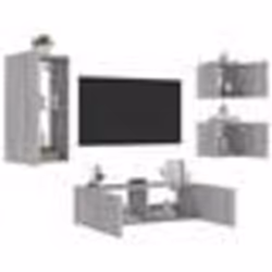 vidaXL Meuble TV muraux 4 pcs avec lumières LED sonoma gris