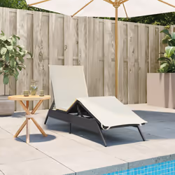 VidaXL 4002701 chaise d'extérieur Linge Siège rembourré Polyuréthane, Acier Crème, Blanc