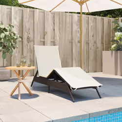 VidaXL 4002702 chaise d'extérieur Linge Siège rembourré Polyuréthane, Acier Crème, Blanc