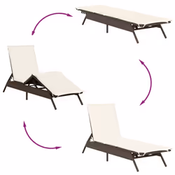 VidaXL 4002702 chaise d'extérieur Linge Siège rembourré Polyuréthane, Acier Crème, Blanc - Vue supplémentaire 7