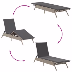 VidaXL 4002715 chaise d'extérieur Linge Siège rembourré Polyuréthane, Acier Gris - Vue supplémentaire 6