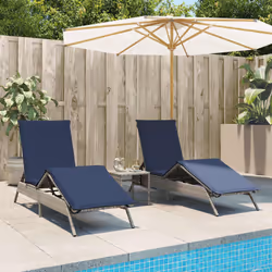 VidaXL 4002716 chaise d'extérieur Linge Siège rembourré Polyuréthane, Acier Bleu
