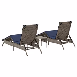 VidaXL 4002716 chaise d'extérieur Linge Siège rembourré Polyuréthane, Acier Bleu - Vue supplémentaire 5