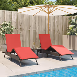 VidaXL 4002717 chaise d'extérieur Terrace Siège rembourré Polyuréthane, Acier Rouge