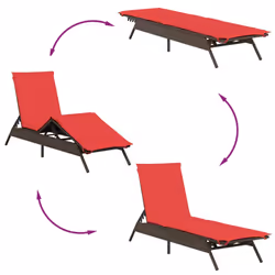 VidaXL 4002717 chaise d'extérieur Terrace Siège rembourré Polyuréthane, Acier Rouge - Vue supplémentaire 6
