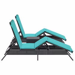 VidaXL 4002718 chaise d'extérieur Linge Siège rembourré Polyuréthane, Acier Bleu - Vue supplémentaire 4