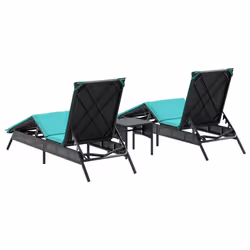 VidaXL 4002718 chaise d'extérieur Linge Siège rembourré Polyuréthane, Acier Bleu - Vue supplémentaire 5