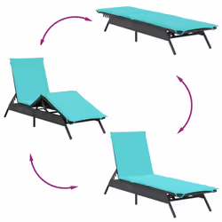 VidaXL 4002718 chaise d'extérieur Linge Siège rembourré Polyuréthane, Acier Bleu - Vue supplémentaire 6