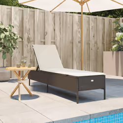 VidaXL 4002720 chaise d'extérieur Linge Siège rembourré Polyuréthane, Acier Crème, Blanc