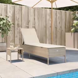 VidaXL 4002732 chaise d'extérieur Linge Siège rembourré Polyuréthane, Acier Crème, Blanc