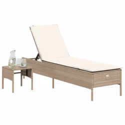 VidaXL 4002732 chaise d'extérieur Linge Siège rembourré Polyuréthane, Acier Crème, Blanc