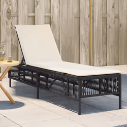 VidaXL 4002737 chaise d'extérieur Linge Siège rembourré Polyuréthane, Acier Crème, Blanc