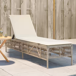 VidaXL 4002741 chaise d'extérieur Linge Siège rembourré Polyuréthane, Acier Crème, Blanc