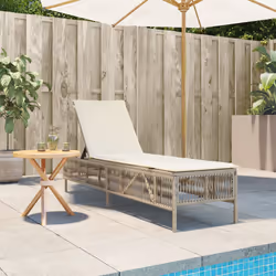 VidaXL 4002741 chaise d'extérieur Linge Siège rembourré Polyuréthane, Acier Crème, Blanc