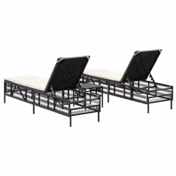 VidaXL 4002746 chaise d'extérieur Linge Siège rembourré Polyuréthane, Acier Crème, Blanc - Vue supplémentaire 5