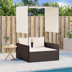 VidaXL 4002756 chaise d'extérieur Linge Siège rembourré Polyuréthane, Acier Crème, Blanc