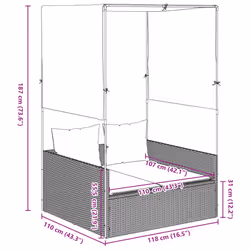 VidaXL 4002757 chaise d'extérieur Linge Siège rembourré Polyuréthane, Acier Gris - Vue supplémentaire 8