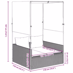 VidaXL 4002758 chaise d'extérieur Linge Siège rembourré Polyuréthane, Acier Gris - Vue supplémentaire 8