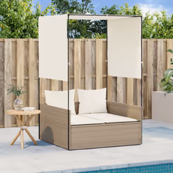 VidaXL 4002759 chaise d'extérieur Linge Siège rembourré Polyuréthane, Acier Crème, Blanc