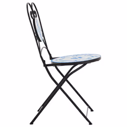 VidaXL 4003404 chaise d'extérieur Terrace Vitrocéramique, Fer Bleu, Blanc - Vue supplémentaire 6