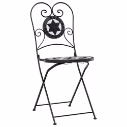 VidaXL 4003405 chaise d'extérieur Terrace Vitrocéramique, Fer Noir, Blanc - Vue supplémentaire 4