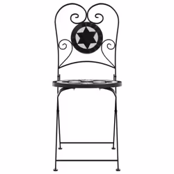 VidaXL 4003405 chaise d'extérieur Terrace Vitrocéramique, Fer Noir, Blanc - Vue supplémentaire 5
