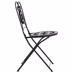 VidaXL 4003405 chaise d'extérieur Terrace Vitrocéramique, Fer Noir, Blanc - Vue supplémentaire 6
