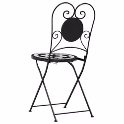 VidaXL 4003405 chaise d'extérieur Terrace Vitrocéramique, Fer Noir, Blanc - Vue supplémentaire 7