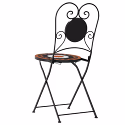 VidaXL 4003406 chaise d'extérieur Terrace Vitrocéramique, Fer Terre cuite, Blanc - Vue supplémentaire 7