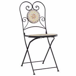VidaXL 4003407 chaise d'extérieur Terrace Vitrocéramique, Fer Terre cuite, Blanc - Vue supplémentaire 4