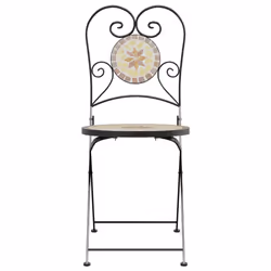 VidaXL 4003407 chaise d'extérieur Terrace Vitrocéramique, Fer Terre cuite, Blanc - Vue supplémentaire 5