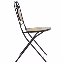 VidaXL 4003407 chaise d'extérieur Terrace Vitrocéramique, Fer Terre cuite, Blanc - Vue supplémentaire 6