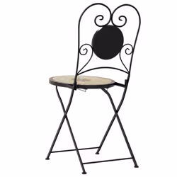 VidaXL 4003407 chaise d'extérieur Terrace Vitrocéramique, Fer Terre cuite, Blanc - Vue supplémentaire 7