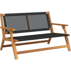 Banc de Jardin Noir 122x76x73,5 cm en Bois Massif d'Acacia vidaXL