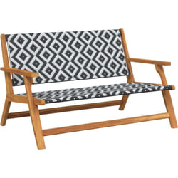 Banc de jardin Noir et blanc 122x76x73.5 cm Bois massif d'acacia Vidaxl