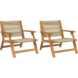 Chaises de Jardin 2 pcs Beige 67x77x73 cm Bois Massif d'Acacia Vidaxl