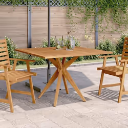 vidaXL Table de jardin carrée 110x110x75 cm bois d'acacia solide