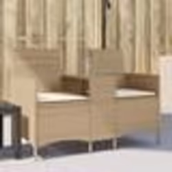 vidaXL Canapé de jardin 2 places avec table et coussins résine tressée