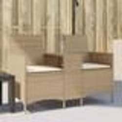 vidaXL Canapé de jardin 2 places avec table et coussins résine tressée