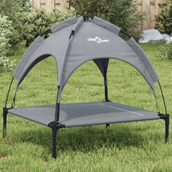 Lit pour chien avec auvent anthracite tissu Oxford et acier vidaXL