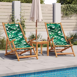 VidaXL 366562 chaise d'extérieur Terrace Siège rembourré Eucalyptus, Polyester Vert