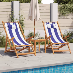 VidaXL 366563 chaise d'extérieur Terrace Siège rembourré Eucalyptus, Polyester Beige - Vue supplémentaire 3