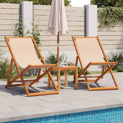 VidaXL 366564 chaise d'extérieur Terrace Eucalyptus, Polyester Beige
