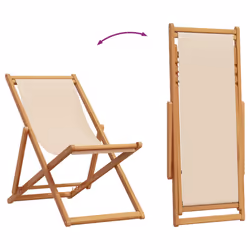 VidaXL 366564 chaise d'extérieur Terrace Eucalyptus, Polyester Beige - Vue supplémentaire 7
