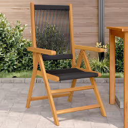 VidaXL 367654 chaise d'extérieur Terrace Bois d'acacia, Polypropylène (PP) Noir