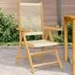 vidaXL Chaises de jardin lot de 2 beige bois d'acacia et polypropylène