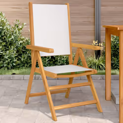 VidaXL 367657 chaise d'extérieur Terrace Bois d'acacia, Polyester Crème, Blanc