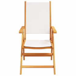 VidaXL 367657 chaise d'extérieur Terrace Bois d'acacia, Polyester Crème, Blanc - Vue supplémentaire 5