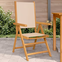 VidaXL 367660 chaise d'extérieur Terrace Bois d'acacia, Polyester Beige